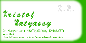 kristof matyassy business card